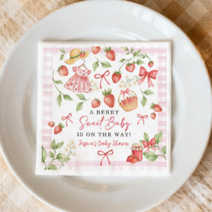 Serviette En Papier Marché de producteurs Baby Shower aux fraises Berr