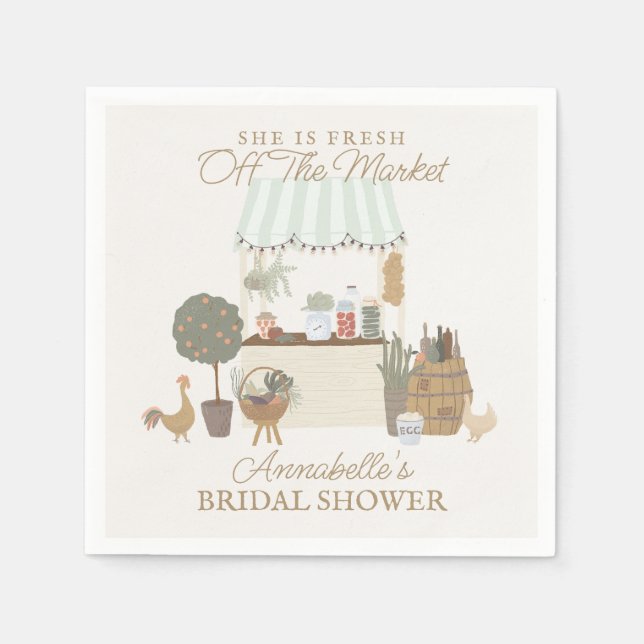 Serviette En Papier Marché de producteurs verts Fête de mariage champê (Devant)