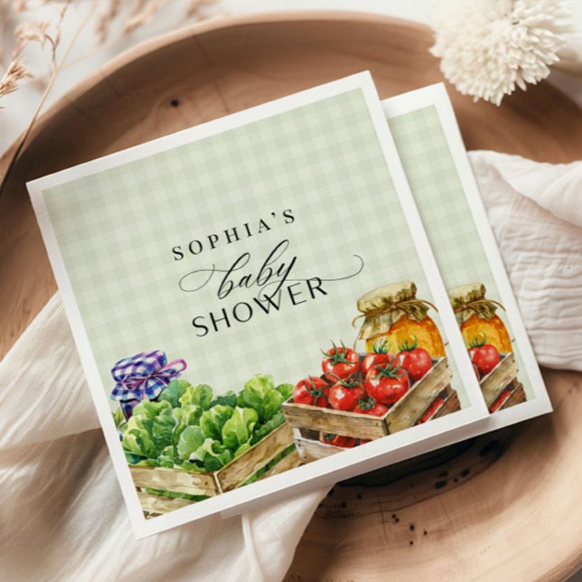 Serviette En Papier Marché des fermiers frais Baby shower cultivé loca (Créateur téléchargé)