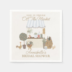 Serviette En Papier Marché fermier bleu Ferme Fleurie Baby Shower