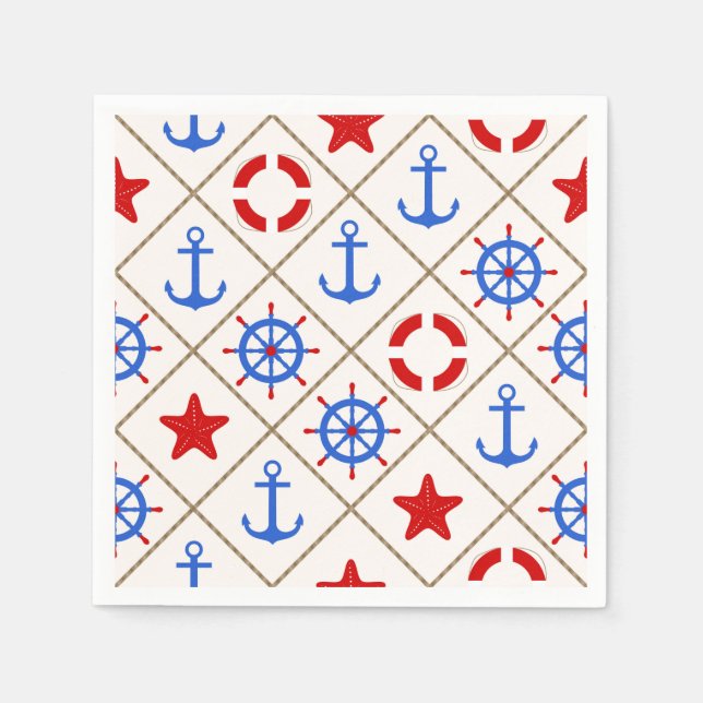 Serviette En Papier Marche maritime. (Devant)