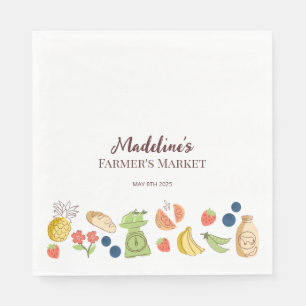 Serviette En Papier Marchés des fermiers produit d'anniversaire