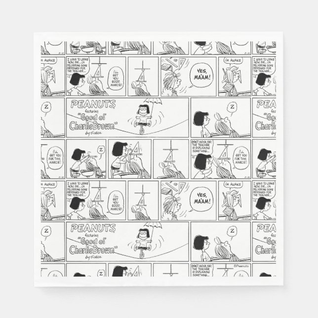 Serviette En Papier Marcie & Pepperment Patty En Classe (Devant)