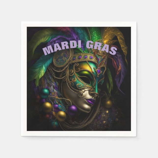 Serviette En Papier Mardi Gras (Devant)