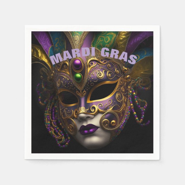 Serviette En Papier Mardi Gras (Devant)
