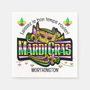 Serviette En Papier Mardi Gras Correspond au thème Papier Napkin
