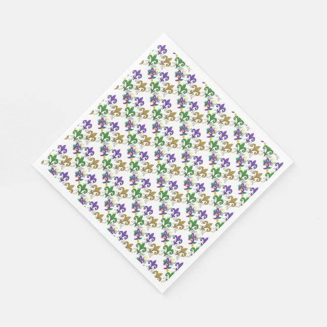 Serviette En Papier Mardi Gras fleur de lis (Coin)