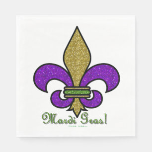 Serviette En Papier Mardi Gras Fleur De Lis Coloré