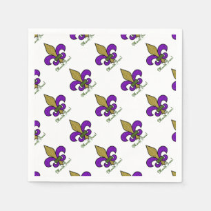 Serviette En Papier Mardi Gras Fleur De Lis Coloré