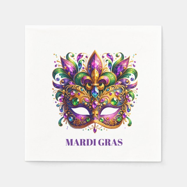 Serviette En Papier Mardi Gras Mask  (Devant)