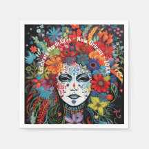 Mardi Gras Masque et Coiffure Partie de texte pers