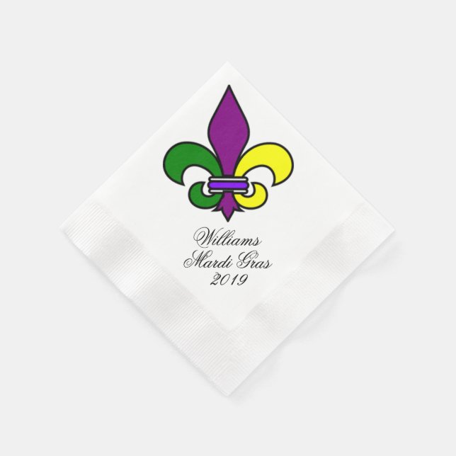 Serviette En Papier Mardi Gras personnalisé (Coin)