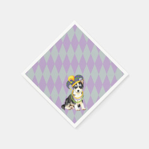 Serviette En Papier Mardi Gras Siberian Husky