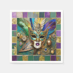 Serviette En Papier Mardi Gras Troisième Oeil Gold Céramique Masque