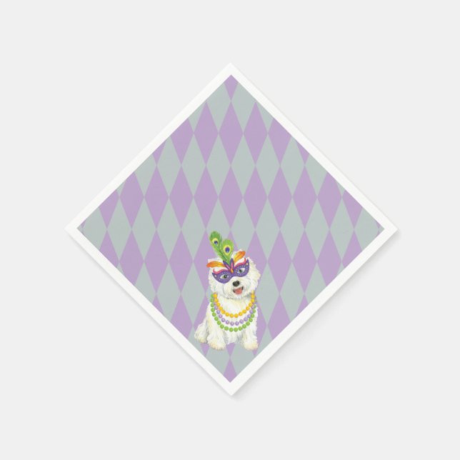 Serviette En Papier Mardi Gras Westie (Coin)