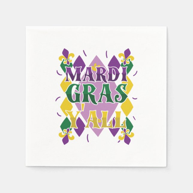 Serviette En Papier Mardi Gras Yall Street Party Carnival Cadeau (Devant)