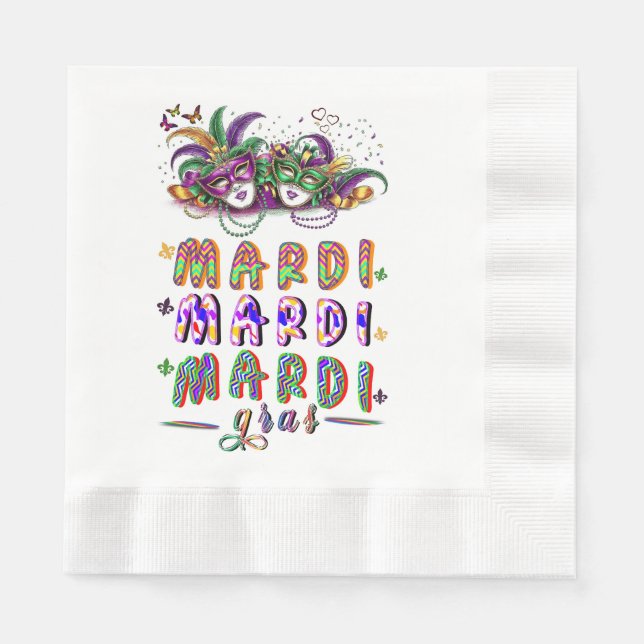 Serviette En Papier Mardi Mardi Mardi Gras (Devant)