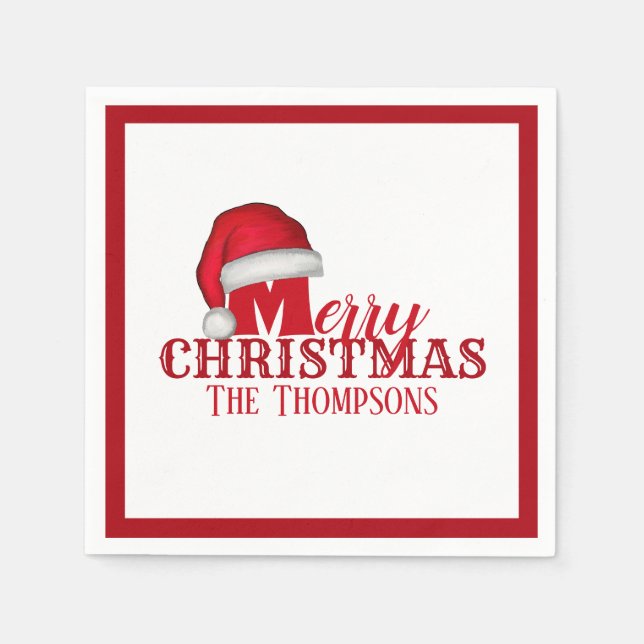 Serviette En Papier Mare Whimsical Santa Claus Fête Noël (Devant)