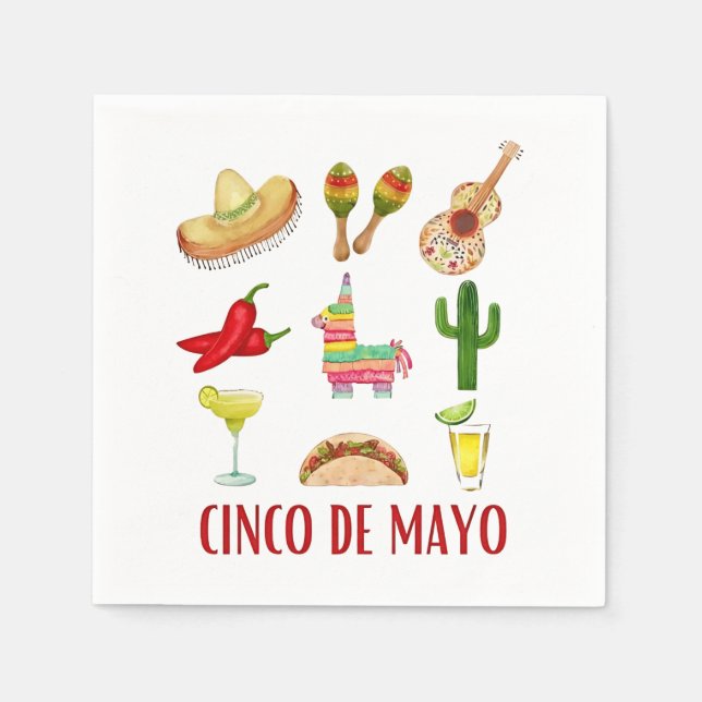 Serviette En Papier Margarita Et Bow Coquette Cinco De Mayo (Devant)