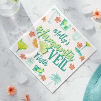 Serviette En Papier Margarita Veil Bachelorette Party Illustré