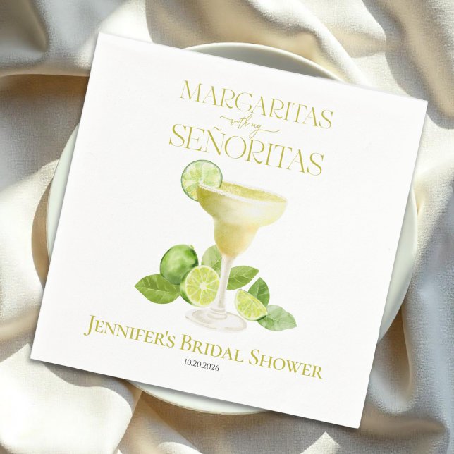Serviette En Papier Margaritas Avec Ma Fête des mariées Señoritas (Créateur téléchargé)