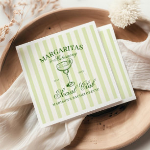 Serviette En Papier Margaritas et Matrimony rayé vert