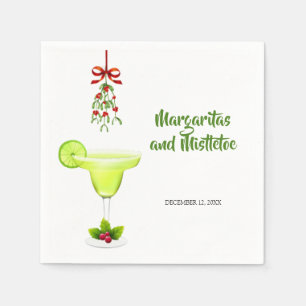 Serviette En Papier Margaritas et Mistletoe Noël