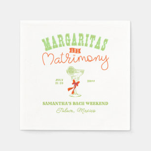 Serviette En Papier Margaritas & Matrimony Tulum Enterrement de Vie de
