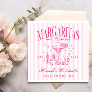 Serviette En Papier Margaritas modernes rétro et Bach strié de mariage
