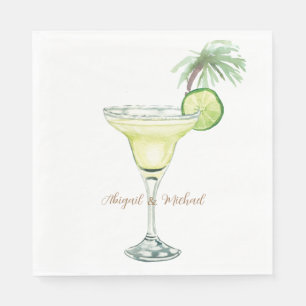 Serviette En Papier Margaritas Tropical Couple Names Déjeuner