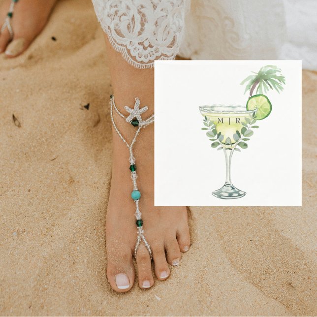 Serviette En Papier Margaritas Tropical Monogramme II (Créateur téléchargé)