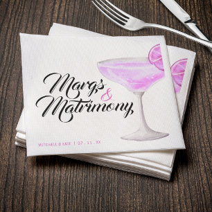 Serviette En Papier Marges et mariage rose Margarita Fête des mariées