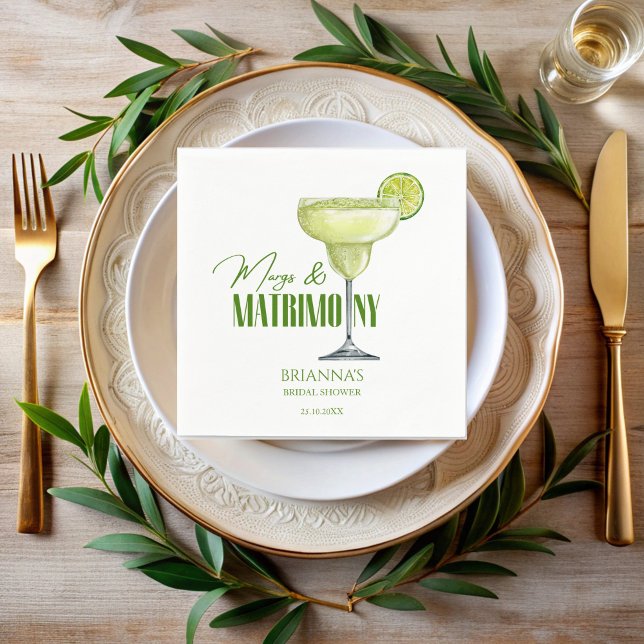 Serviette En Papier Margs et mariage douche de mariée monogrammé (Margs and matrimony bridal shower monogrammed napkins personalized napkins custom table decor)