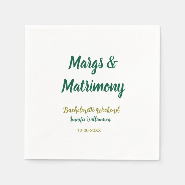 Serviette En Papier Margs et matrimone ajouter nom date enterrement de (Devant)