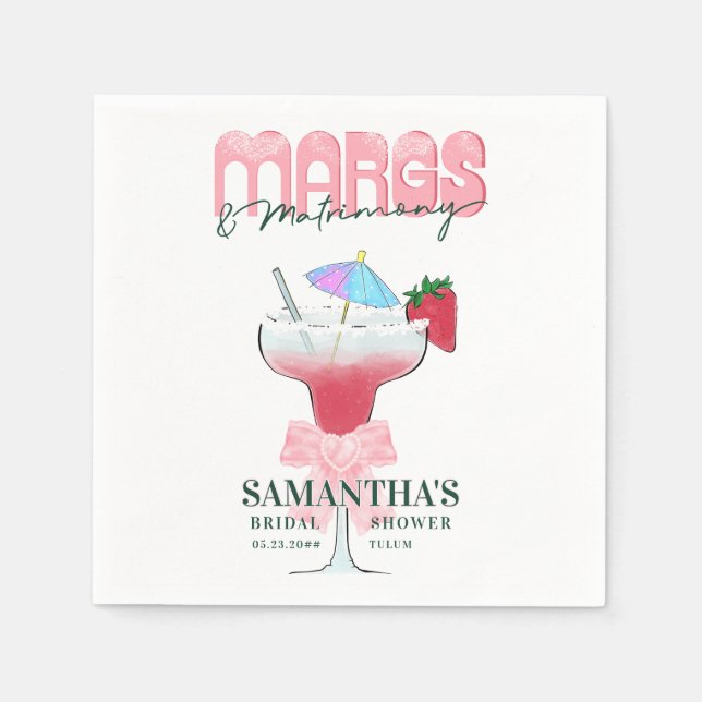 Serviette En Papier Margs Matrimony Téquila Réception de Mariage Enter (Devant)