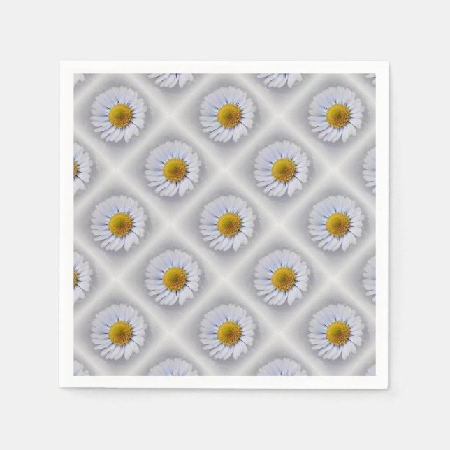 Serviette En Papier marguerite blanche brillante (Devant)