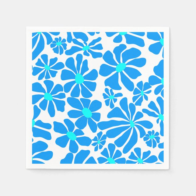 Serviette En Papier Marguerite en 2 teintes B02.bblue (Devant)