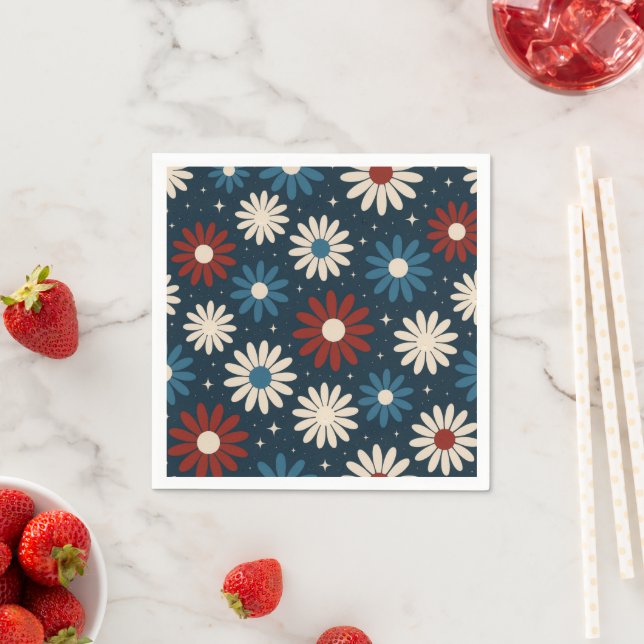 Serviette En Papier Marguerites Américaines (En situation)