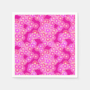 Serviette En Papier Marguerites dans les tons rose et prune