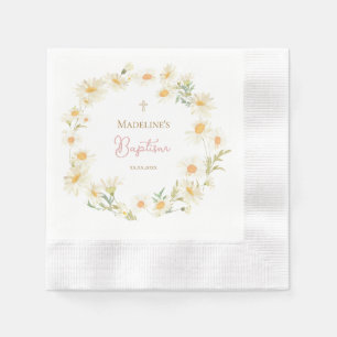 Serviette En Papier marguerites d'aquarelle Baptême
