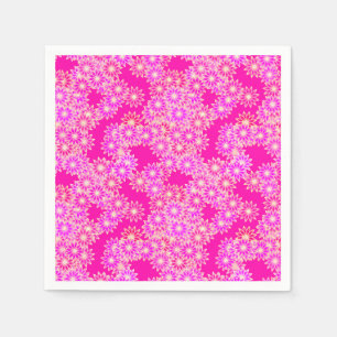 Serviette En Papier Marguerites en rose profond et orchidée