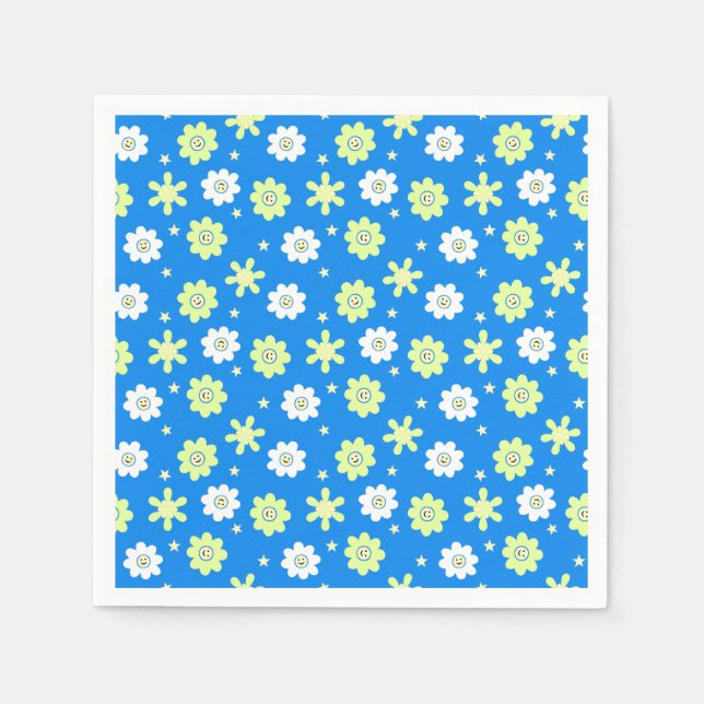 Serviette En Papier Marguerites et étoiles (Devant)
