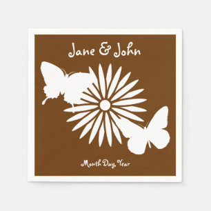 Serviette En Papier Marguerites et papillons dans les serviettes au ch