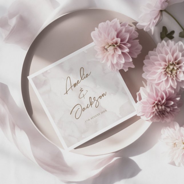 Serviette En Papier Mariage à l'aquarelle élégant  (Créateur téléchargé)