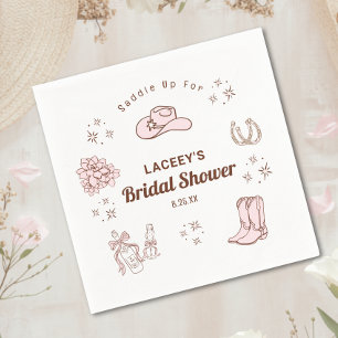 Serviette En Papier Mariage à l'occidentale de cowgirl dessiné à la ma