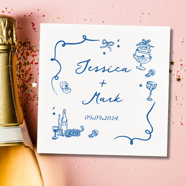 Serviette En Papier Mariage à main blanche (Créateur téléchargé)