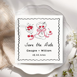 Serviette En Papier Mariage à main moderne et capricieux