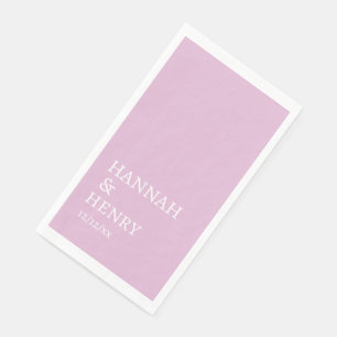 SERVIETTE EN PAPIER MARIAGE À NOM DE SCRIPT MINIMALISTE MODERNE ET ÉLÉ