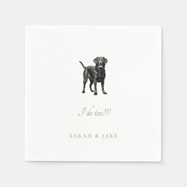 Serviette En Papier Mariage à pied Pet Black Lab personnalisé (Devant)