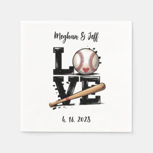 Serviette En Papier Mariage à thème de baseball personnalisé